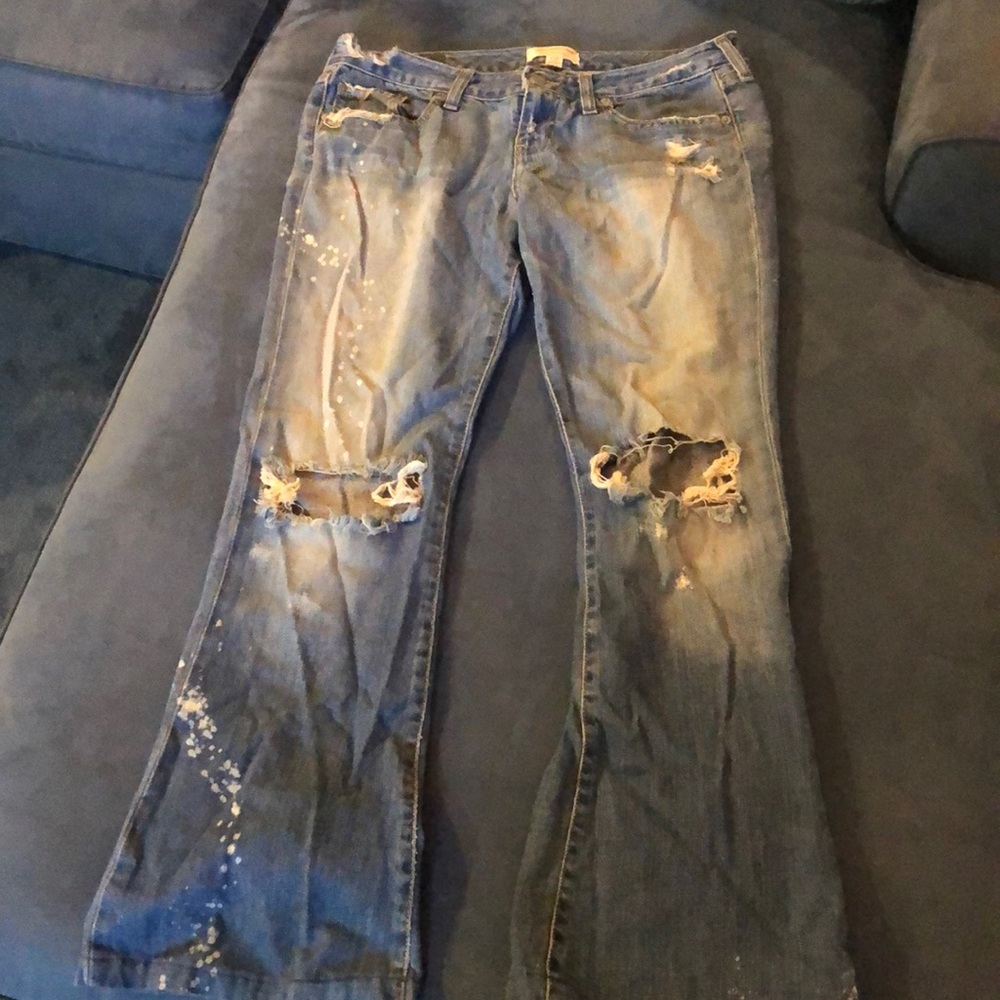 Abercrombie & Fitch vintage one of a kind destroyed flair bell bottom jeans 4